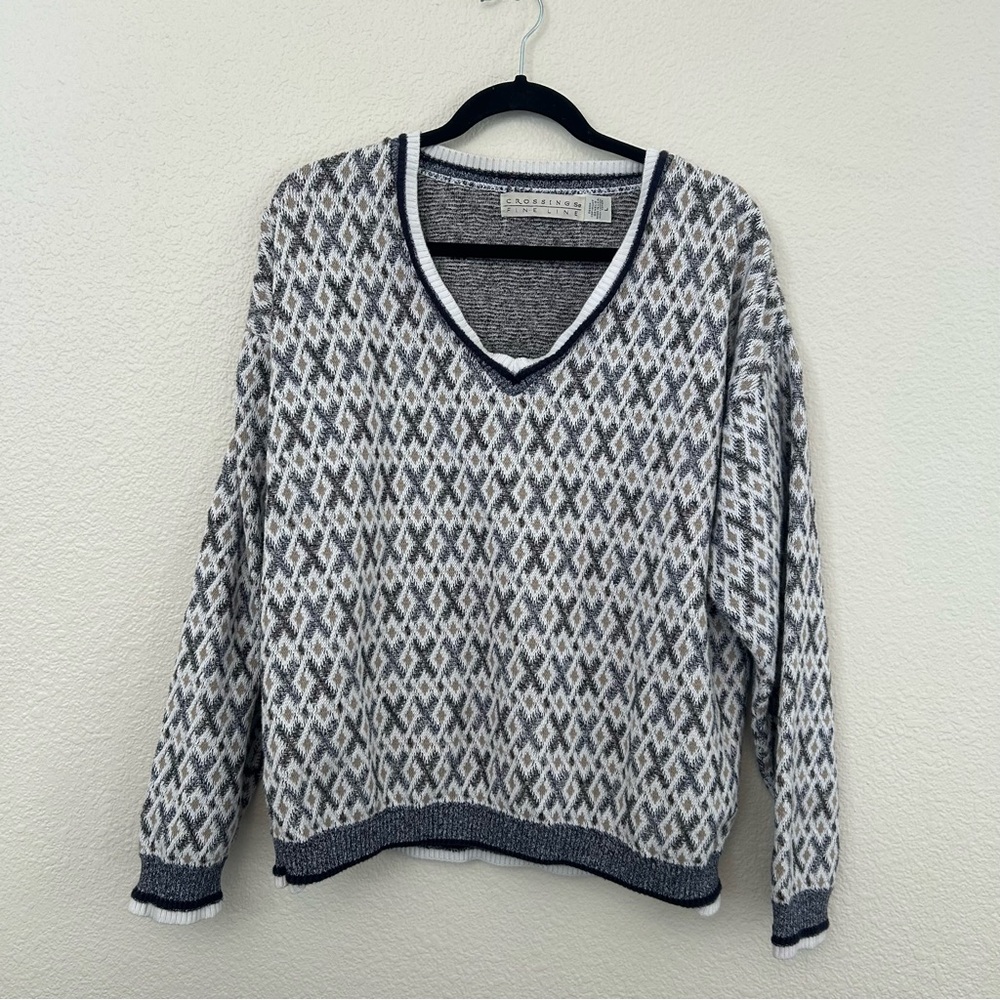 Vintage Crossings Fine Line V-neck Sweater